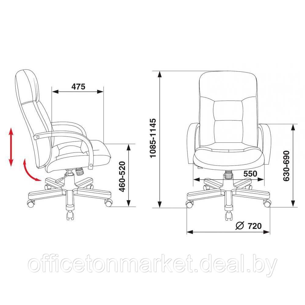 Кресло для руководителя Бюрократ "T-9908/WALNUT", металл, кожа, черный - фото 7 - id-p216377048