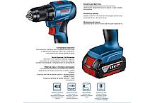 Дрель-шуруповерт бесщеточная Bosch GSR 185-Li Professional (50 Нм, 2 АКБ 1.5 А/ч, кейс), фото 3