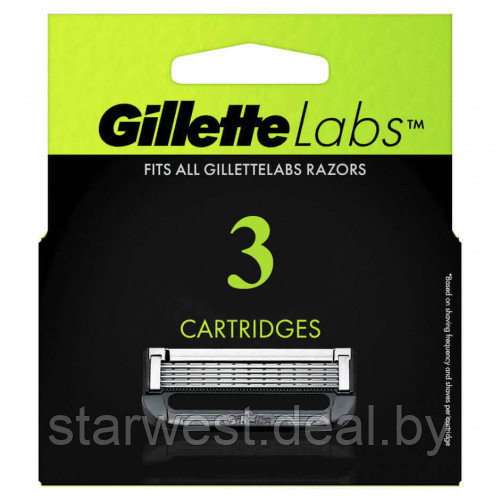 Gillette Labs 3 шт. Мужские сменные кассеты / лезвия для бритья - фото 1 - id-p216380280