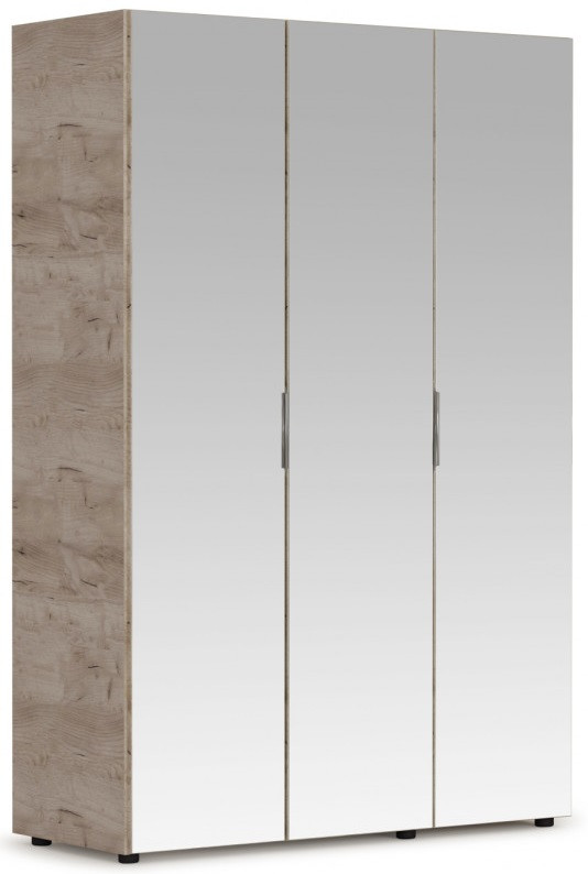 Шкаф Джулия 3 двери- 3 зеркала (Крафт серый/белый глянец) фабрика Империал - фото 1 - id-p129457172