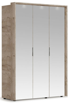 Шкаф Джулия 3 двери - 3 зеркала с порталом (Крафт серый/белый глянец) фабрика Империал, фото 2