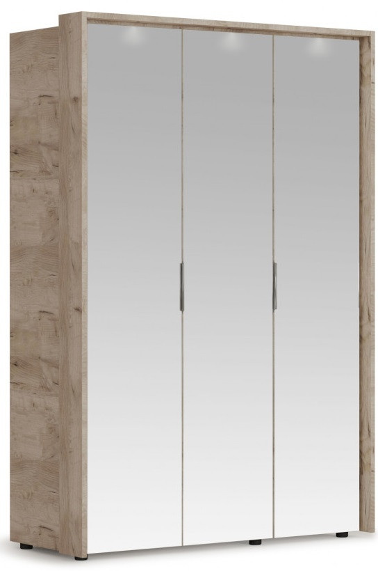 Шкаф Джулия 3 двери - 3 зеркала с порталом (Крафт серый/белый глянец) фабрика Империал - фото 1 - id-p129457341