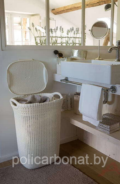 Корзина бельевая KNIT LAUNDRY HAMPER, 57л, белый - фото 2 - id-p107895642