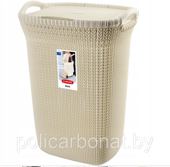 Корзина бельевая KNIT LAUNDRY HAMPER, 57л, белый - фото 3 - id-p107895642