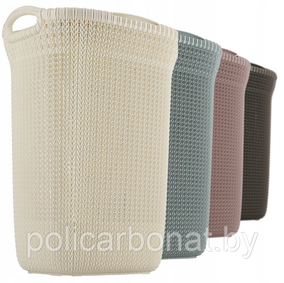 Корзина бельевая KNIT LAUNDRY HAMPER, 57л, белый - фото 4 - id-p107895642