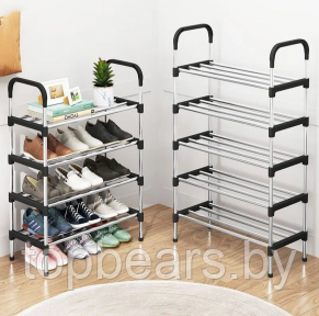 Полка для обуви металлическая Easy Shoe Rack / Этажерка / Обувница напольная 4 яруса 95х55х30см. - фото 1 - id-p216384179