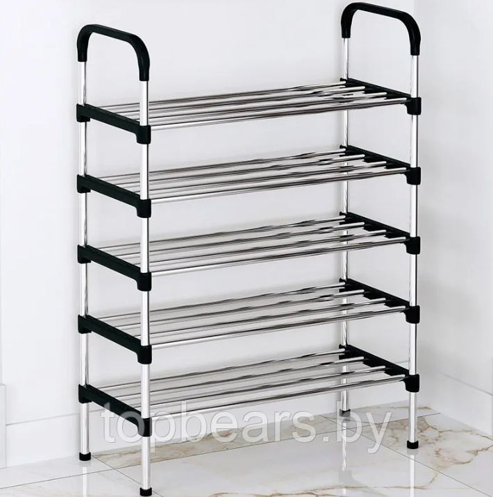 Полка для обуви металлическая Easy Shoe Rack / Этажерка / Обувница напольная 4 яруса 95х55х30см. - фото 3 - id-p216384179