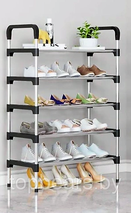 Полка для обуви металлическая Easy Shoe Rack / Этажерка / Обувница напольная 4 яруса 95х55х30см. - фото 9 - id-p216384179