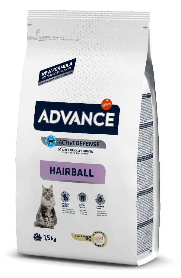 Advance Cat Hairball (Индейка и рис),1,5 кг - фото 1 - id-p216383822