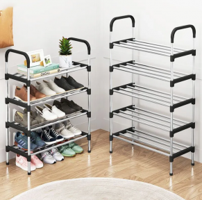 Полка для обуви металлическая Easy Shoe Rack / Этажерка / Обувница напольная 4 яруса 95х55х30см. - фото 1 - id-p216384369