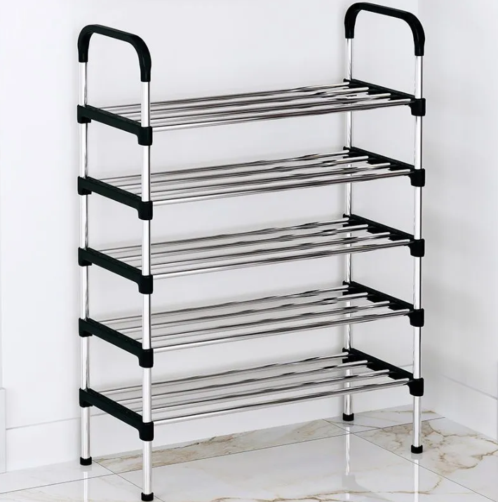 Полка для обуви металлическая Easy Shoe Rack / Этажерка / Обувница напольная 4 яруса 95х55х30см. - фото 3 - id-p216384369