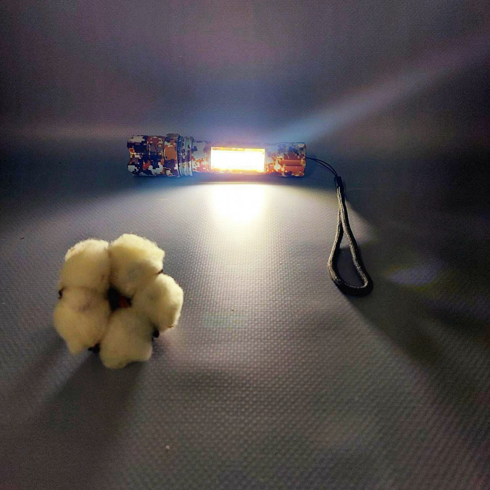 Фонарь электрический светодиодный аккумуляторный с фокусировкой луча и боковой подсветкой XPECOB - фото 8 - id-p216372993