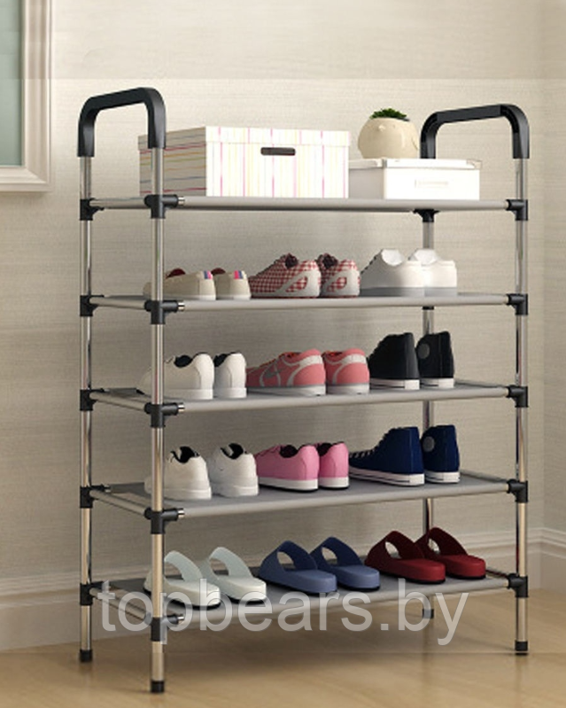 Полка для обуви металлическая Easy Shoe Rack / Этажерка / Обувница напольная 5 ярусов 110х55х30см. - фото 6 - id-p216155667