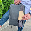 Городской рюкзак BACKPACK с USB и отделением для ноутбука до 17 Серый, фото 6
