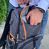 Спортивный стильный рюкзак OMASKA с USB / термо / непромокаемое отделение Темно-серый, фото 9