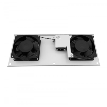 Вентиляторный модуль потолочный для шкафов Cabeus TRAY-FAN2 2 вентилятора серый - фото 1 - id-p216387981