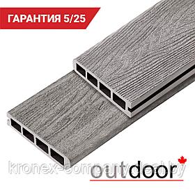 Террасная доска ДПК Outdoor 3D 150*25*4000 мм завершающая HAVANA/ARIZONA GREY серая микс