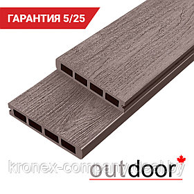 Террасная доска ДПК Outdoor 3D 150*25*4000 мм завершающая NEVADA/CALIFORNIA BROWN коричневая микс