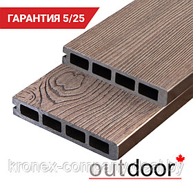 Террасная доска ДПК Outdoor 3D 150*25*4000 мм завершающая STORM/OCEAN BROWN коричневая микс