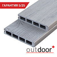 Террасная доска ДПК Outdoor 3D 150*25*4000 мм завершающая STORM/OCEAN GREY серая микс