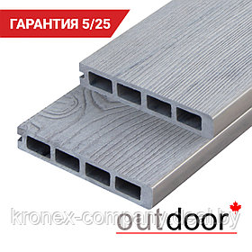 Террасная доска ДПК Outdoor 3D 150*25*4000 мм завершающая STORM/OCEAN GREY серая микс