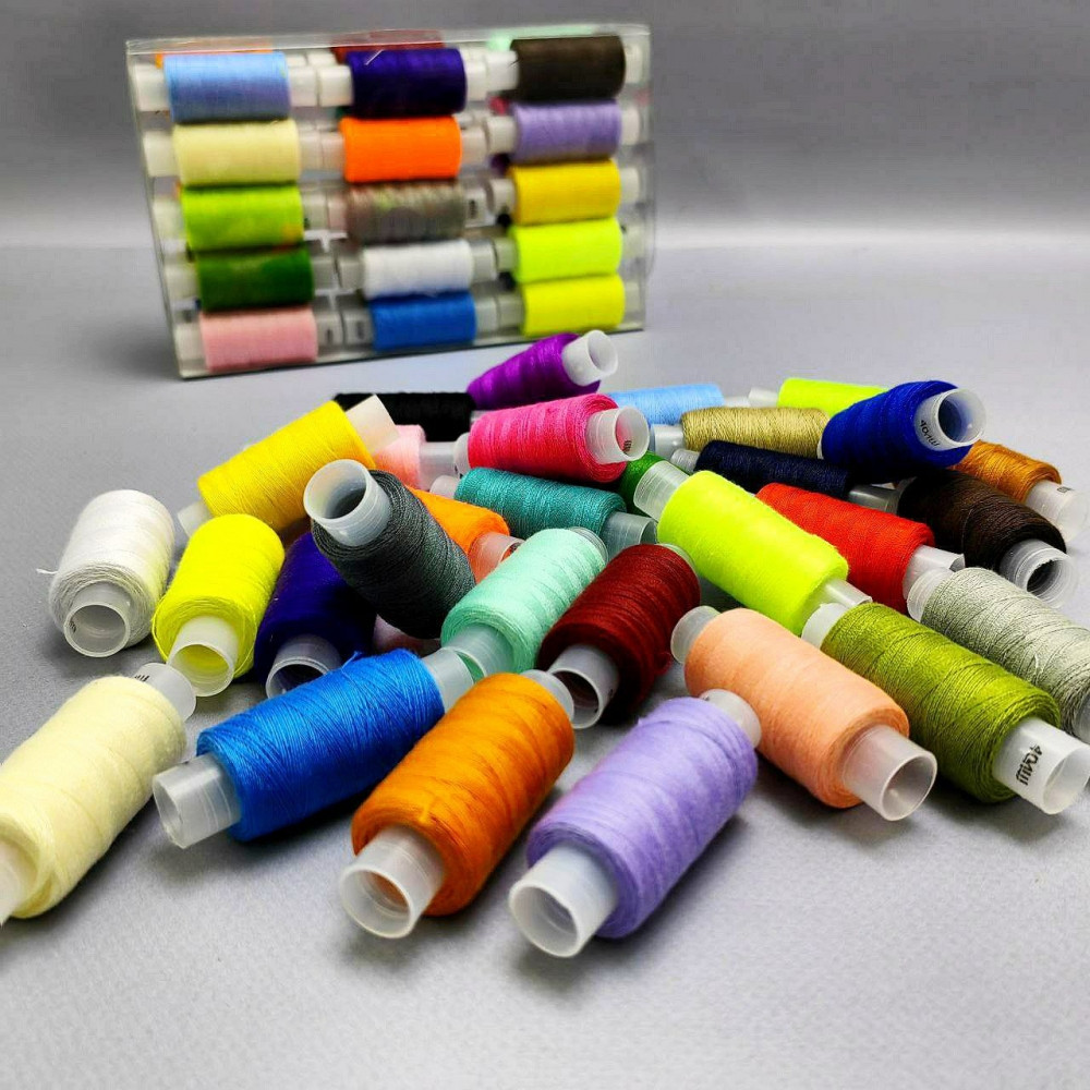 Набор ниток швейных 40 ЛШ, цвет MIX, 200 м, 30 бобин в боксе (100 полиэфир, 3 слоя) - фото 8 - id-p216389443