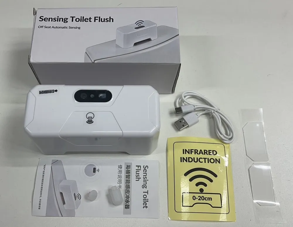 Кнопка-смыватель для бачка унитаза бесконтактная Sensing Toilet Flush PD-CSQ-01A (3 переходника, USB зарядка) - фото 8 - id-p216389450