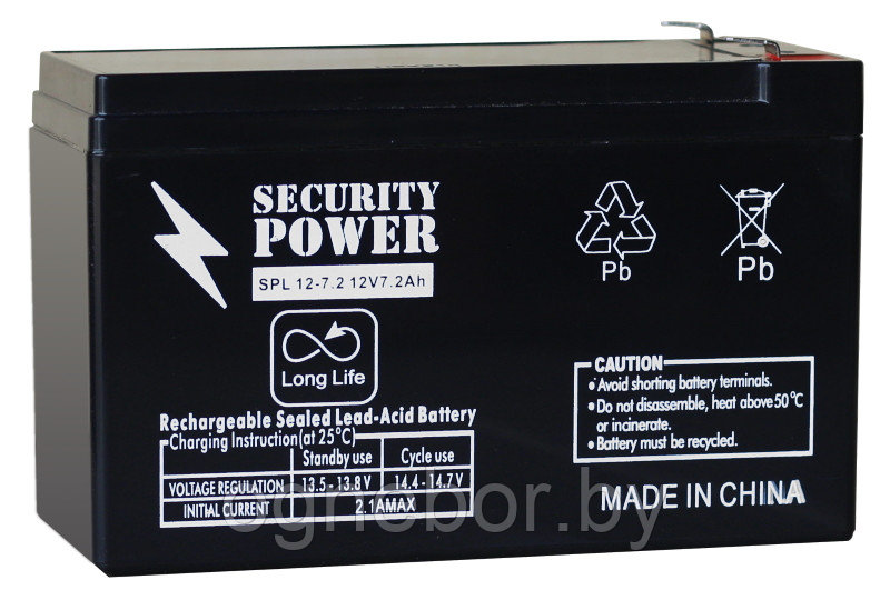 Аккумуляторная батарея Security Power SPL 12-7,2 F2 12V/7.2Ah - фото 1 - id-p216389471