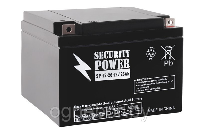 Аккумуляторная батарея Security Power SP 12-26 12V/26Ah - фото 1 - id-p216389486