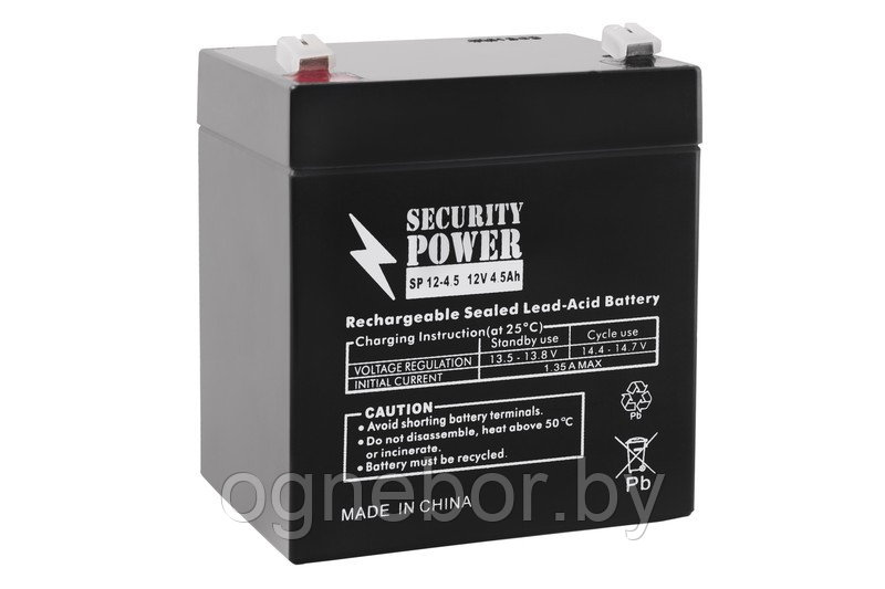 Аккумуляторная батарея Security Power SP 12-4,5 F1 12V/4.5Ah - фото 1 - id-p216391847