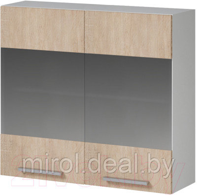 Шкаф навесной для кухни Genesis Мебель Алиса 12 800 со стеклом - фото 1 - id-p216393066