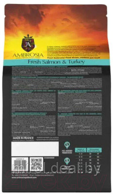 Сухой корм для собак Ambrosia Grain Free для пожилых мини-пород с лососем и индейкой / U/ASTM5 - фото 2 - id-p216393168