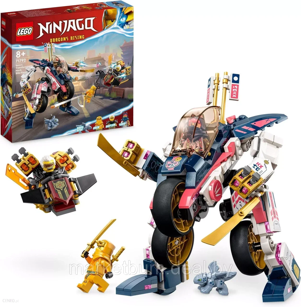 Конструктор LEGO Ninjago 71792, «Механический байкер-трансформер Соры» - фото 1 - id-p216427752