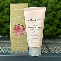 Маска для лица глиняная Mary&May Rose Hyaluronic Hydra Glow Wash Off Pack, 30мл