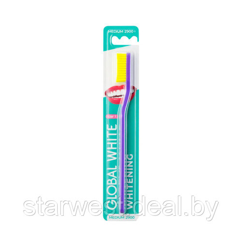 GLOBAL WHITE Whitening Toothbrush Medium 2900 Зубная щетка средней жесткости мануальная / механическая - фото 5 - id-p216440709