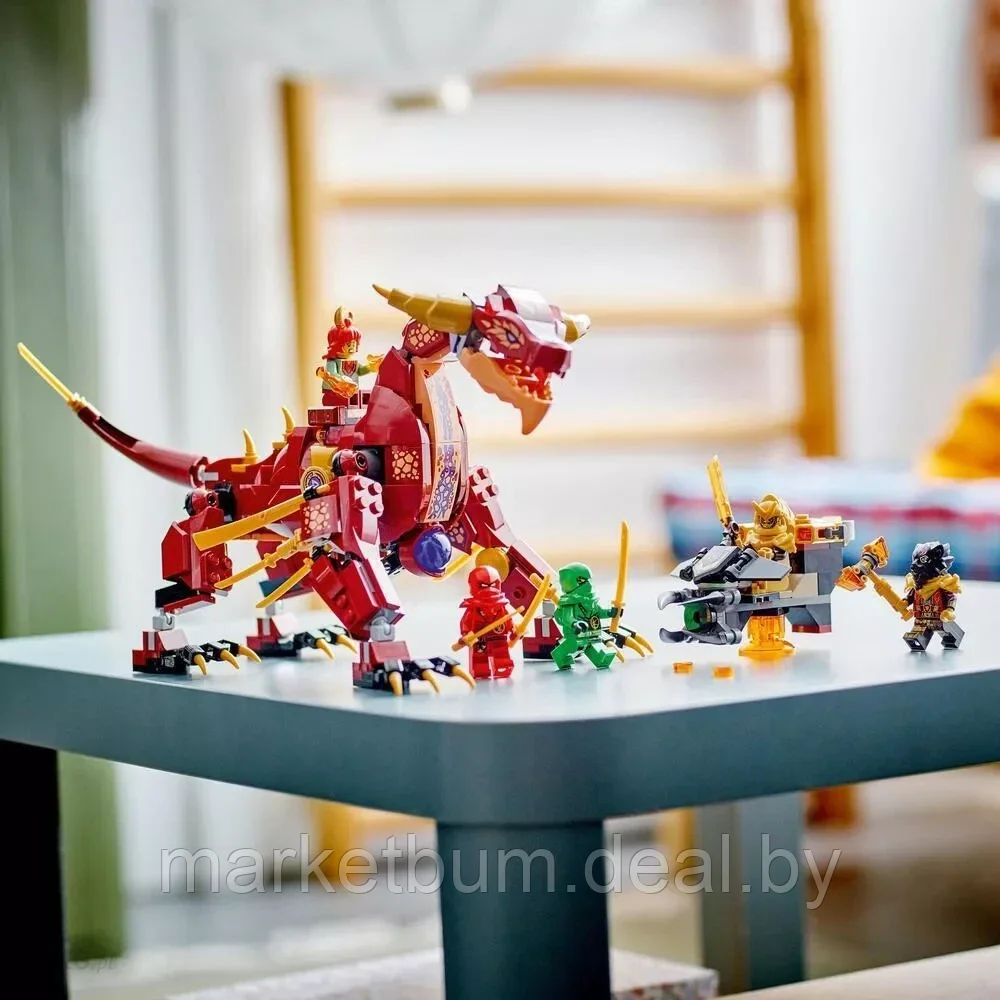 Конструктор LEGO Ninjago 71793, Лавовый дракон превращающийся в огненную волну - фото 10 - id-p216442499