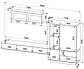 Стенка для гостиной Quartz 12 Черный-Дуб нокс, фото 3