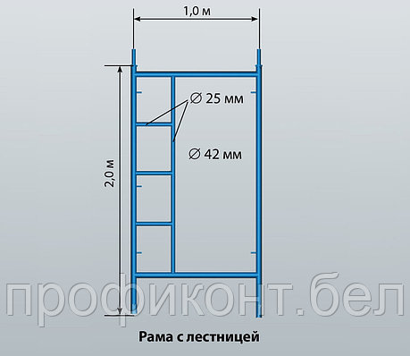 Рама с лестницей ЛРСП-40 (Строительные леса), фото 2