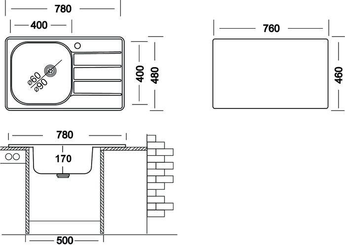 Кухонная мойка Ukinox Гранд GRM780.480-GT6K 2L - фото 4 - id-p215801209