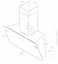 Кухонная вытяжка Elica L'essenza WH/A/90 PRF0124234A, фото 3