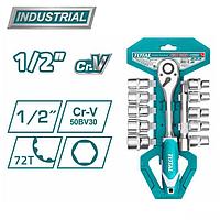 Вороток 1/2 " с набором головок TOTAL THT141121 (12 предметов)