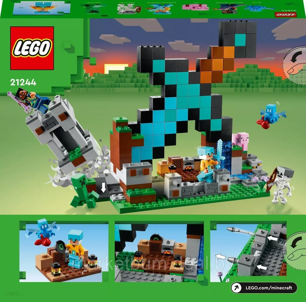 Конструктор LEGO Minecraft 21244, Бастион меча - фото 2 - id-p216454032