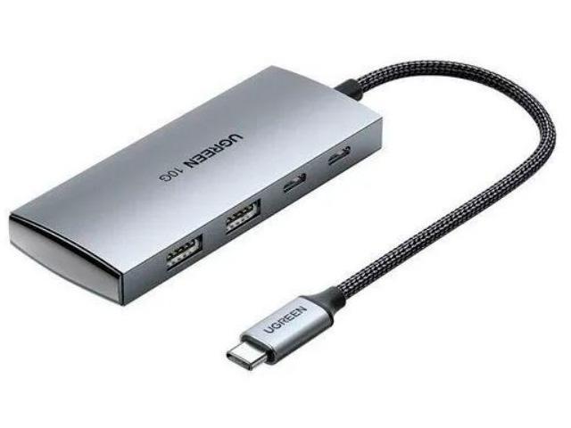 Хаб Ugreen CM480 USB-C to 2x USB 3.1+2xUSB-C Grey 30758 - фото 1 - id-p216381687