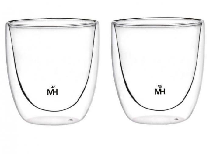Двойные стеклянные стаканы бокалы для чая кофе сока MERCURYHAUS МС-6486 - фото 1 - id-p216381753