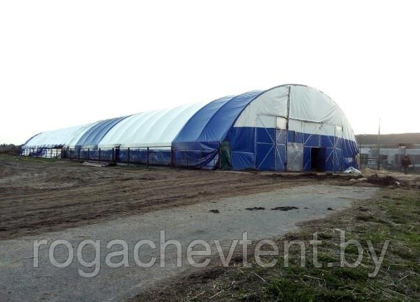 Ремонт тентового покрытия ангара. ОАО "ДУНИЛОВИЧИ-АГРО", Поставский район