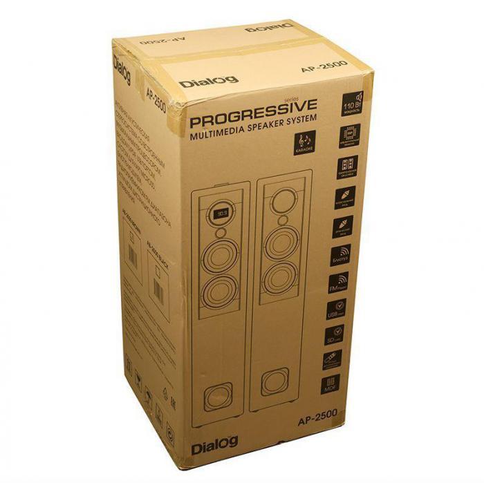 Портативная акустическая система DIALOG AP-2500 коричневая напольная акустика беспроводная Bluetooth - фото 2 - id-p216383263