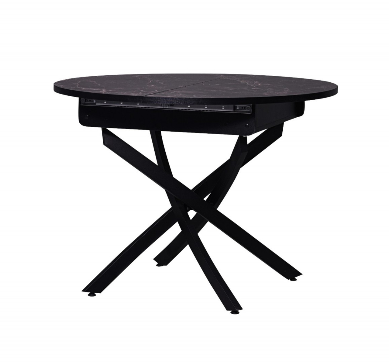 Стол Саен 31 Пластик Мрамор марквина черный 693/черный муар (D1000)