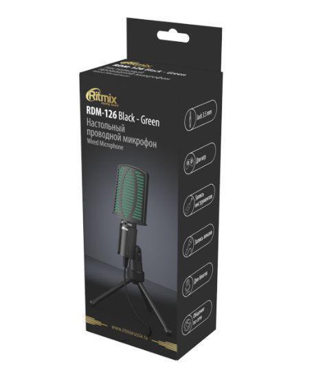 Настольный игровой микрофон RITMIX RDM-126 BLACK-GREEN - фото 2 - id-p216154694