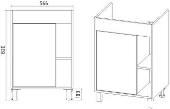 Viant Тумба под умывальник Бостон Como 60 VBOS60CO-T1ST, фото 3
