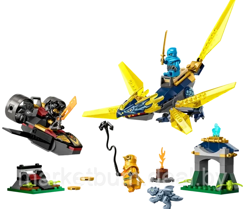 Конструктор LEGO NINJAGO 71798, Битва дракончиков Нии и Арина - фото 3 - id-p216454206